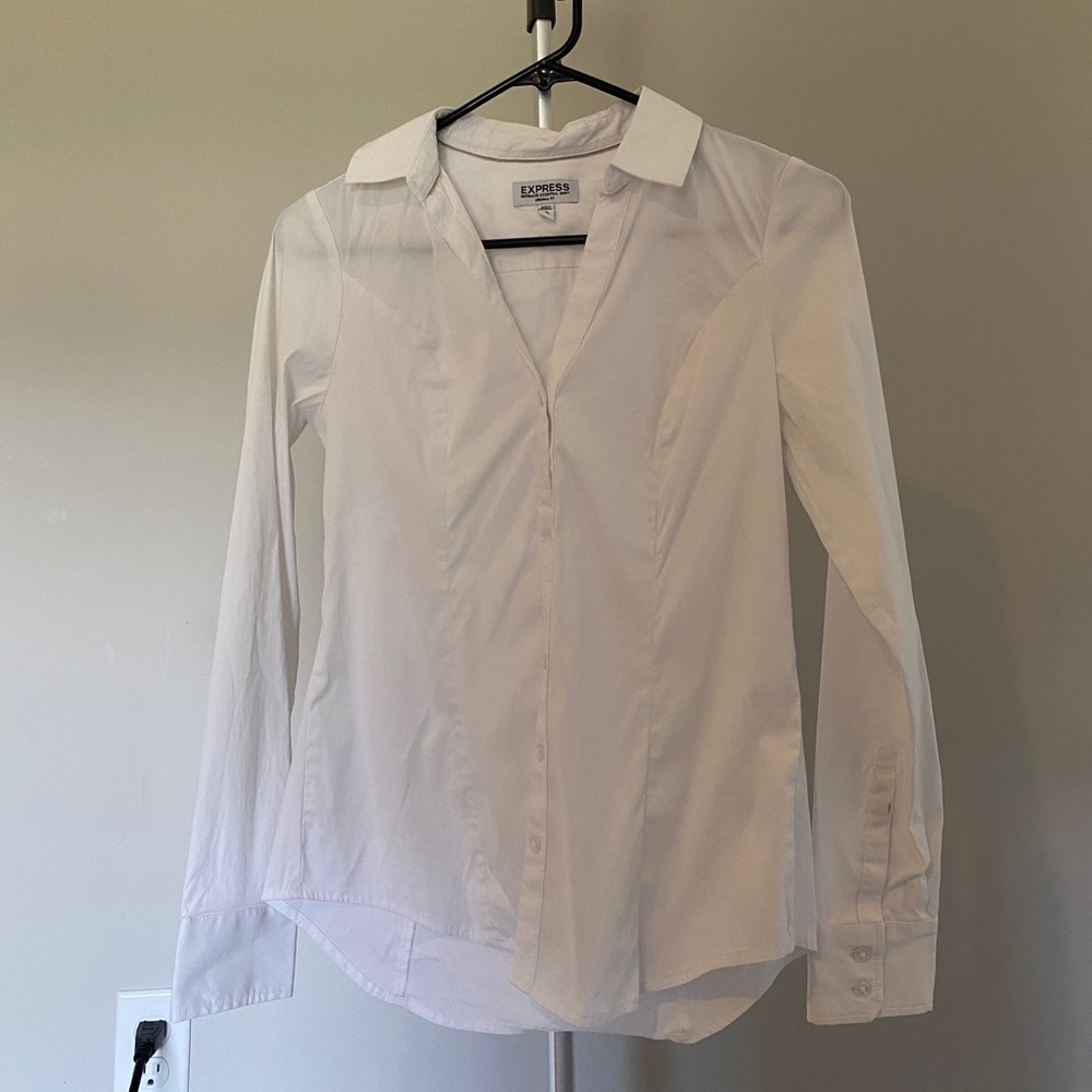 white ultimate essential shirt from express
